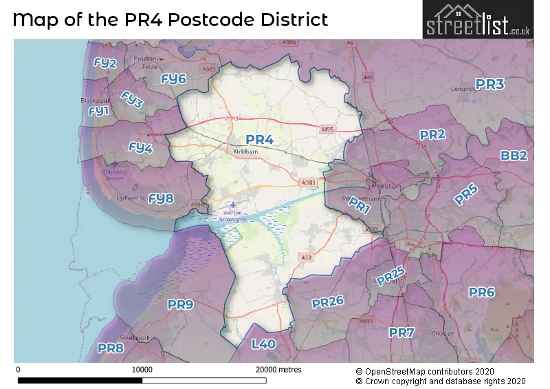 Map of the PR4 and surrounding districts