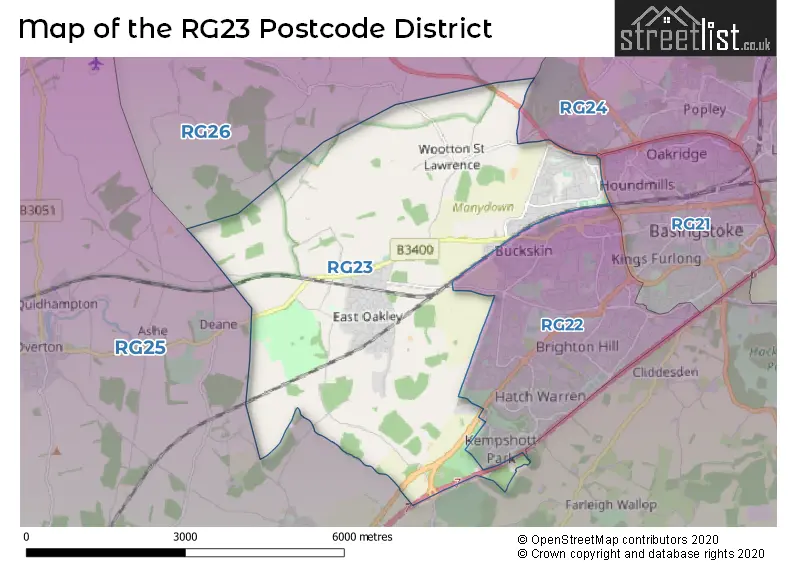 Map of the RG23 and surrounding districts