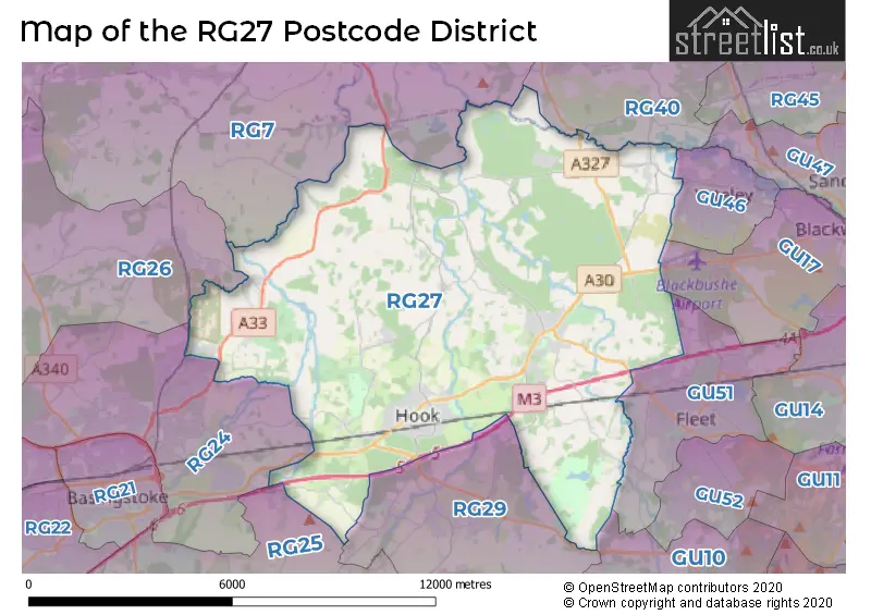 Map of the RG27 and surrounding districts