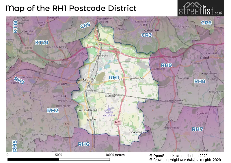 Map of the RH1 and surrounding districts