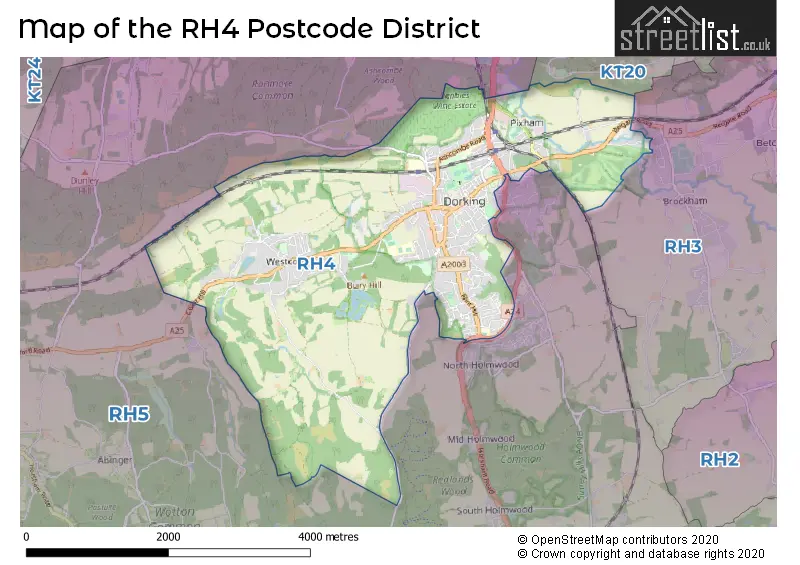 Map of the RH4 and surrounding districts