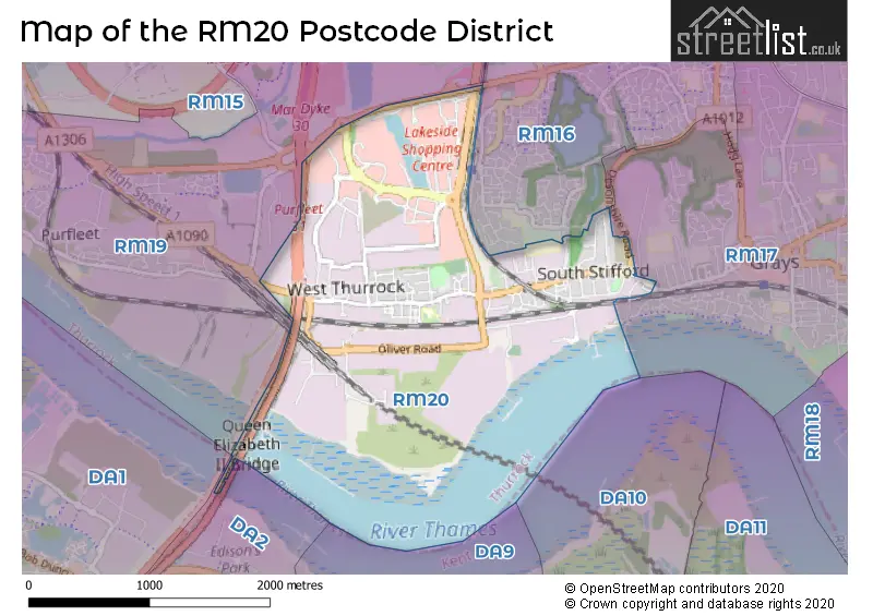 Map of the RM20 and surrounding districts