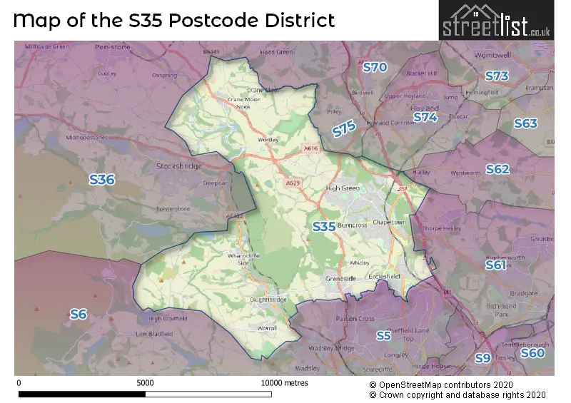 Map of the S35 and surrounding districts