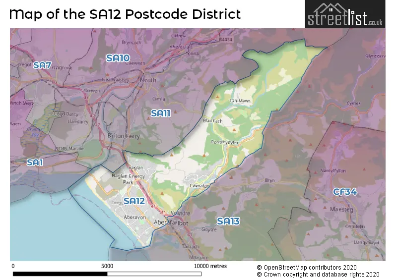 Map of the SA12 and surrounding districts