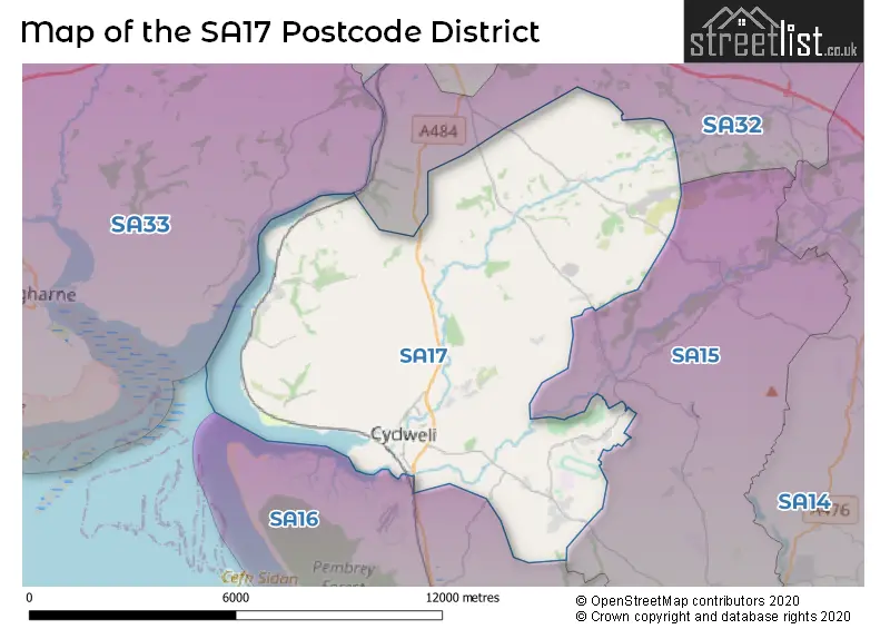 Map of the SA17 and surrounding districts