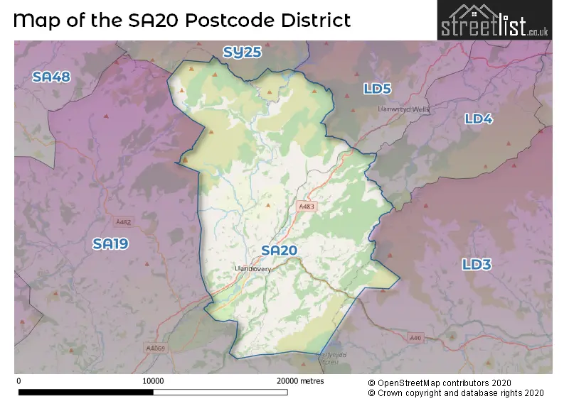 Map of the SA20 and surrounding districts