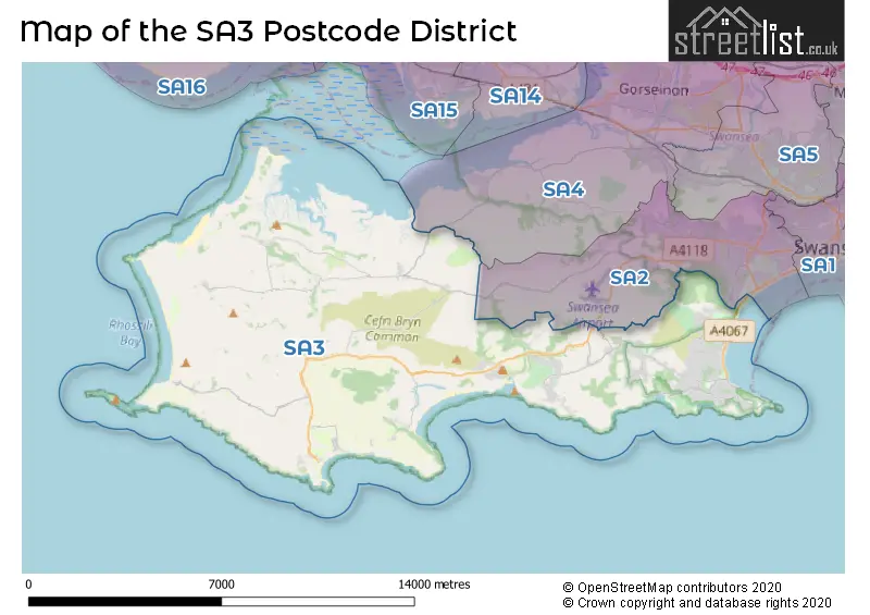 Map of the SA3 and surrounding districts