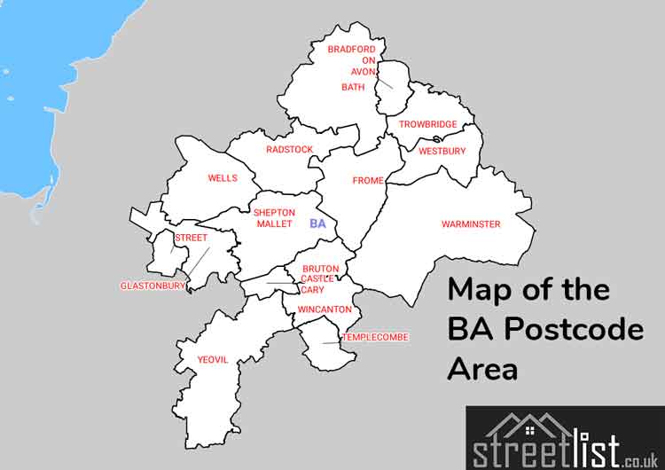 Map of Posttowns in the BA