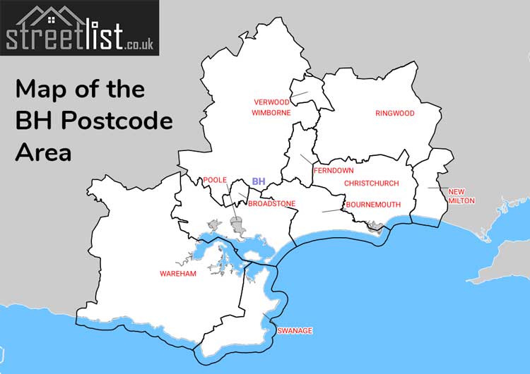 Map of Posttowns in the BH
