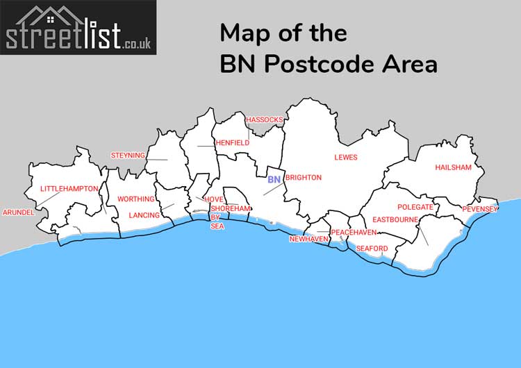 Map of Posttowns in the BN