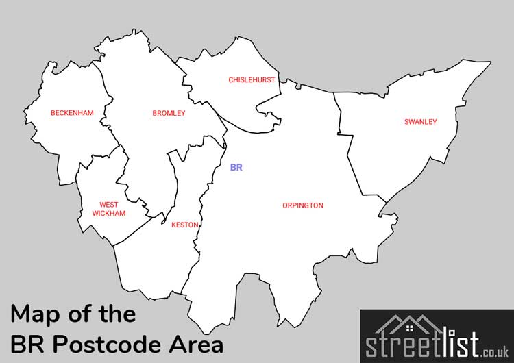 Map of Posttowns in the BR