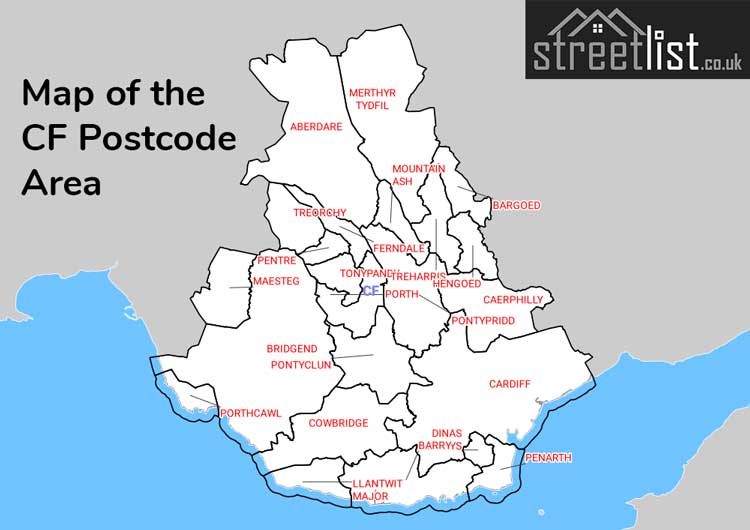 Map of Posttowns in the CF