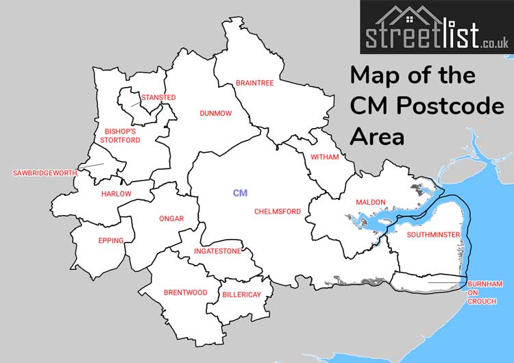 Map of Posttowns in the CM