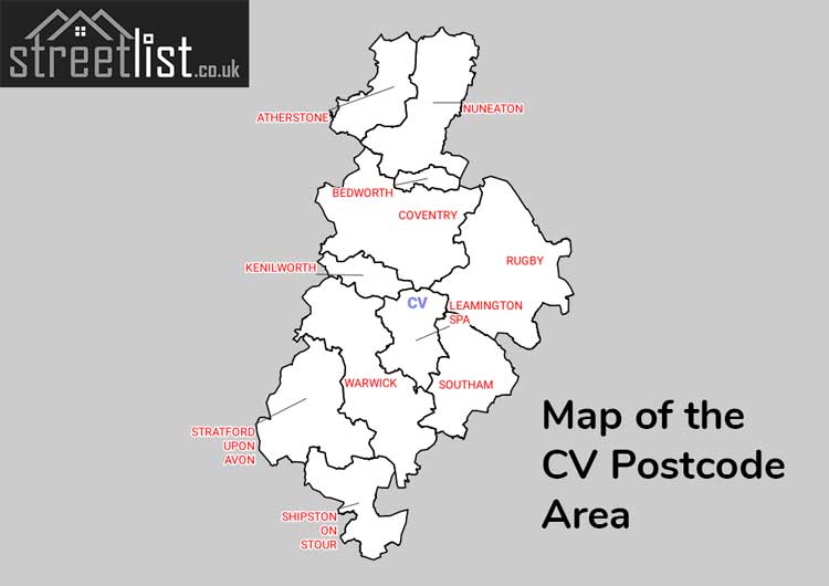 Map of Posttowns in the CV