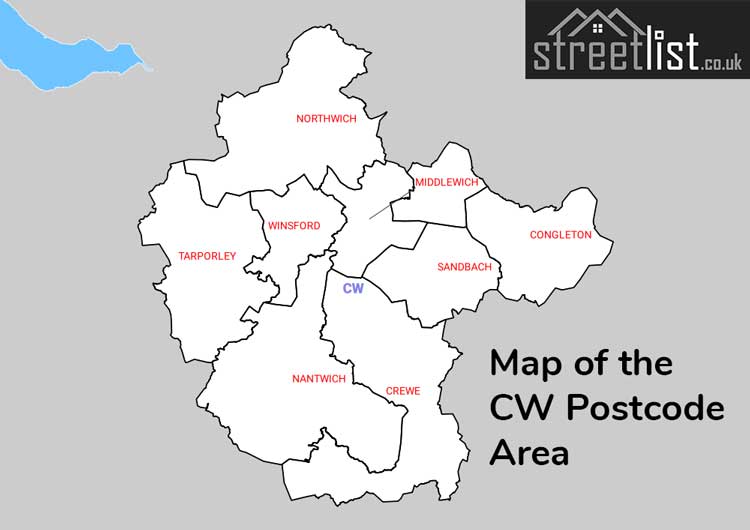 Map of Posttowns in the CW