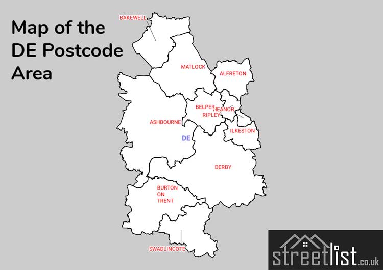 Map of Posttowns in the DE