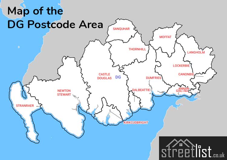 Map of Posttowns in the DG