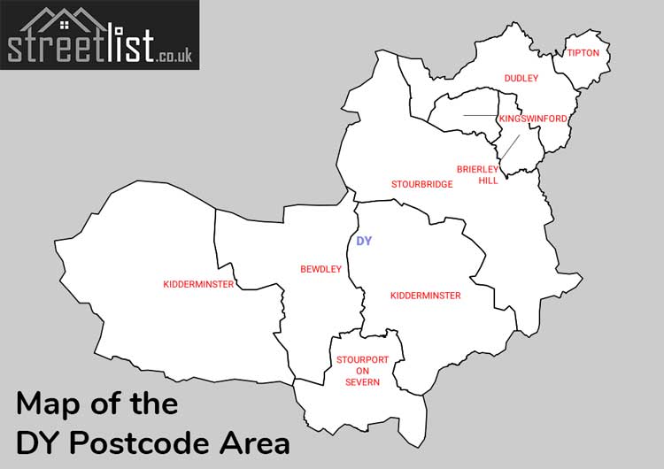 Map of Posttowns in the DY