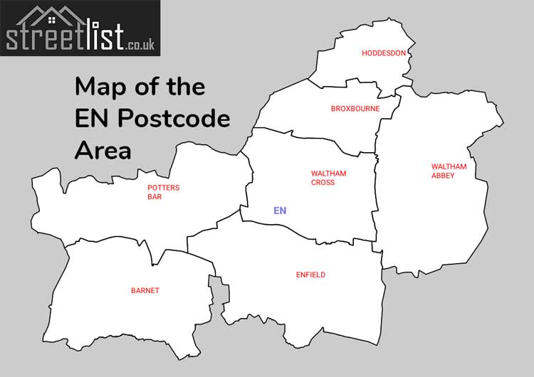 Map of Posttowns in the EN