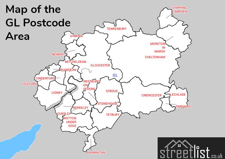 Map of Posttowns in the GL