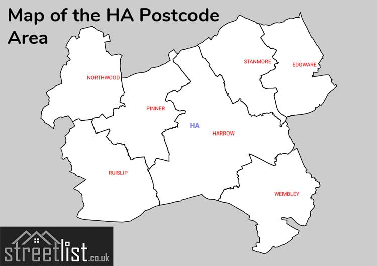 Map of Posttowns in the HA