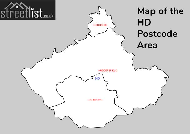 Map of Posttowns in the HD
