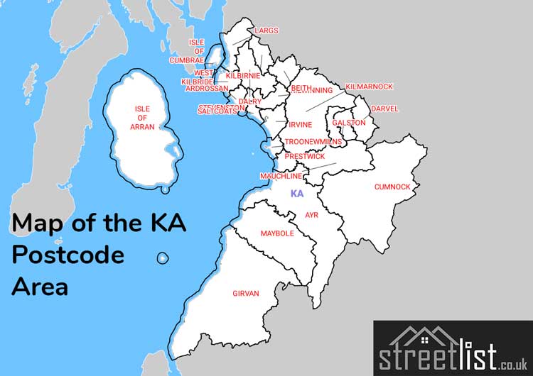 Map of Posttowns in the KA