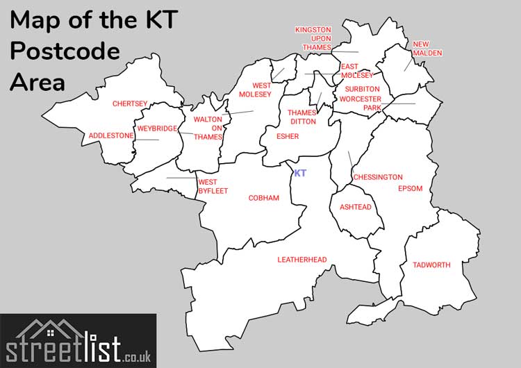 Map of Posttowns in the KT