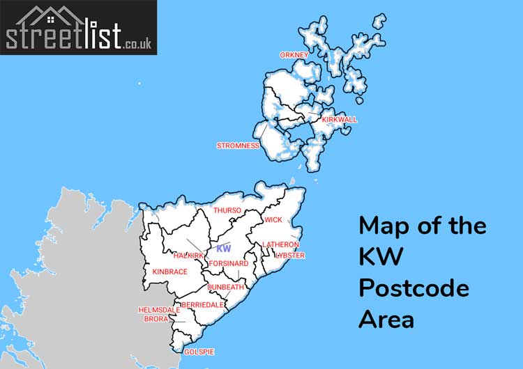 Map of Posttowns in the KW