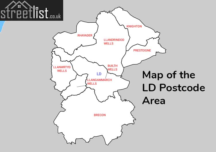 Map of Posttowns in the LD