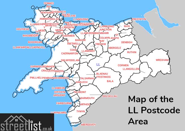 Map of Posttowns in the LL