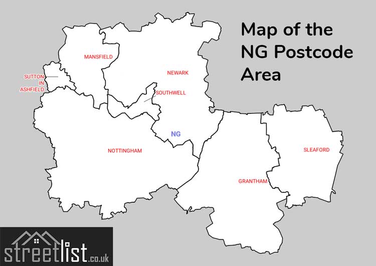 Map of Posttowns in the NG