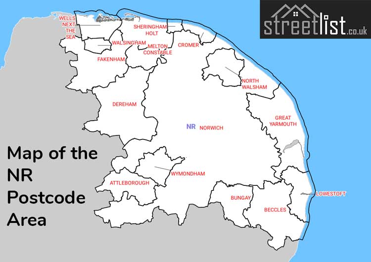 Map of Posttowns in the NR