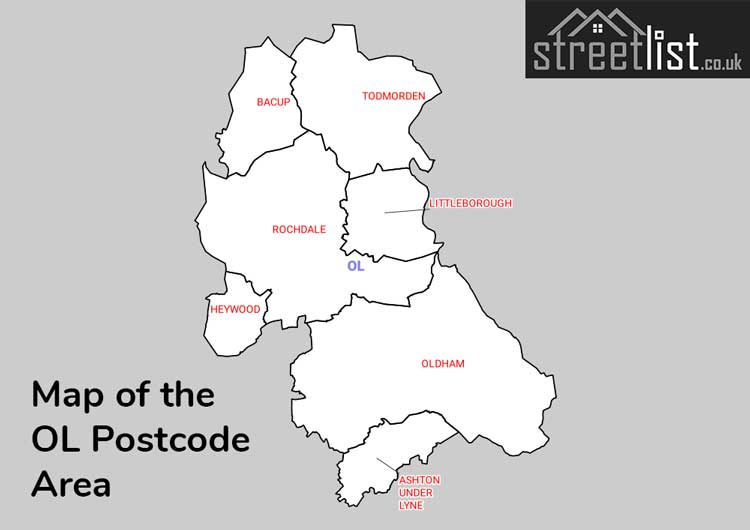Map of Posttowns in the OL