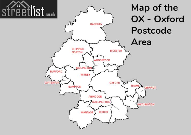 Map of Posttowns in the OX