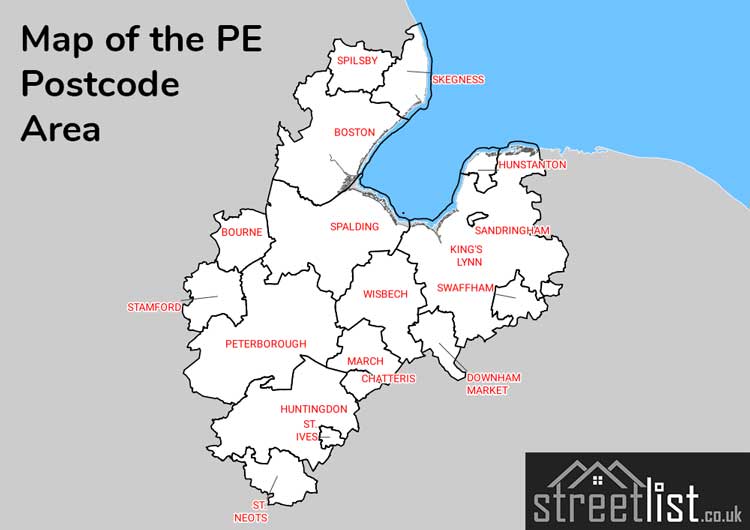 Map of Posttowns in the PE
