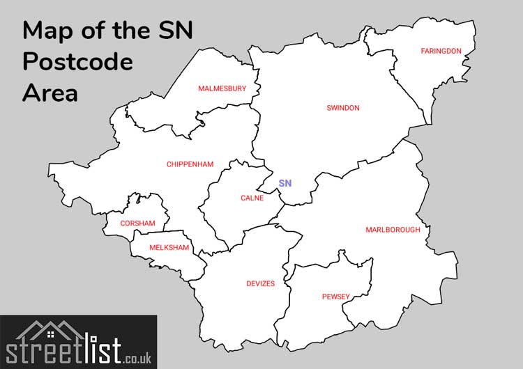 Map of Posttowns in the SN