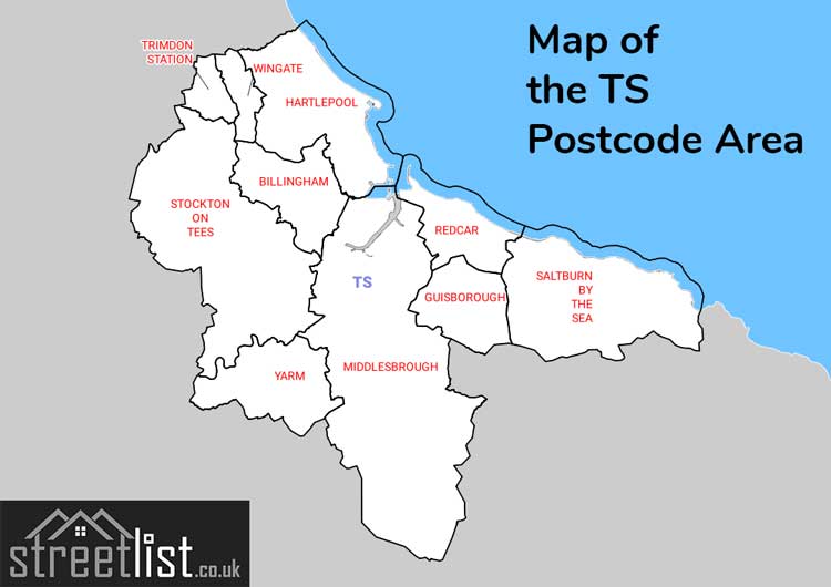 Map of Posttowns in the TS