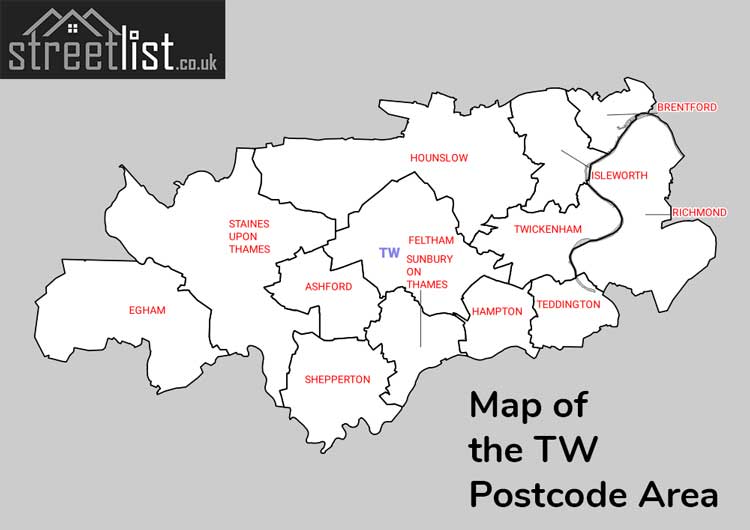 Map of Posttowns in the TW
