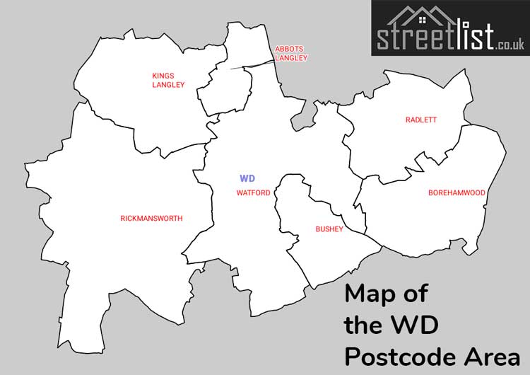Map of Posttowns in the WD