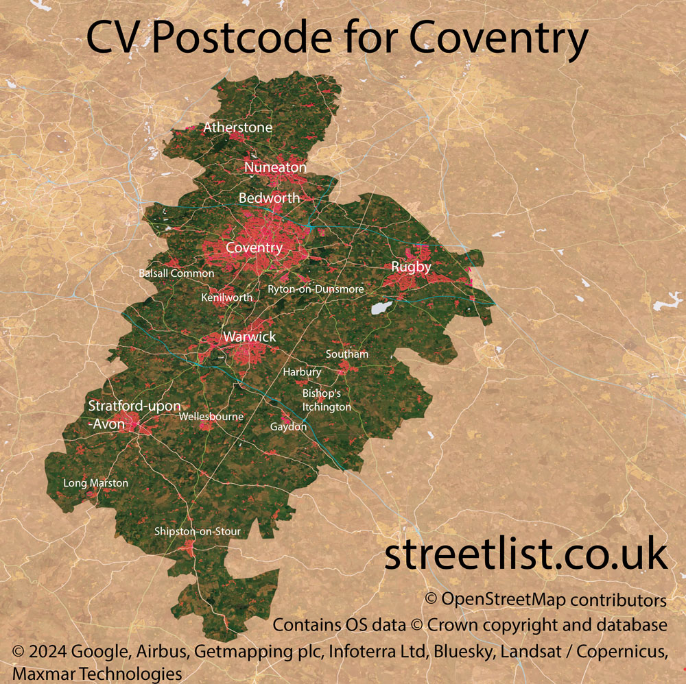Map of The CV Postcode Area
