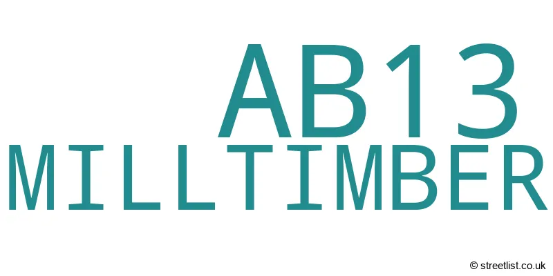 A word cloud for the AB13 postcode