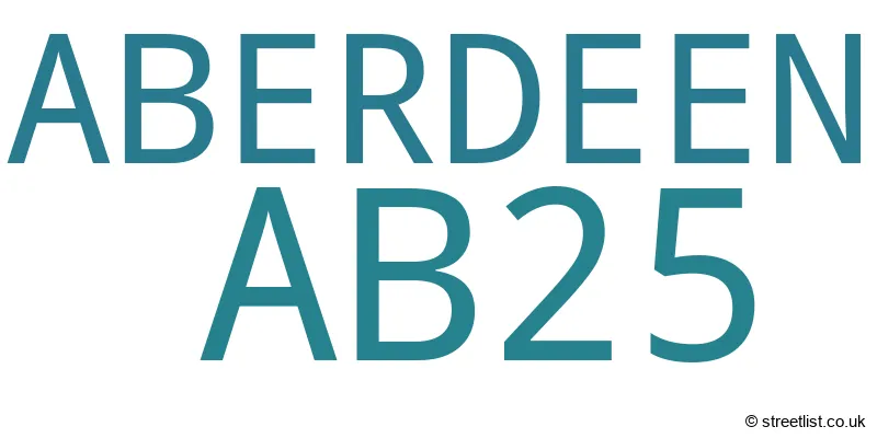 A word cloud for the AB25 postcode