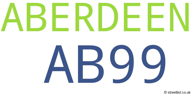A word cloud for the AB99 postcode