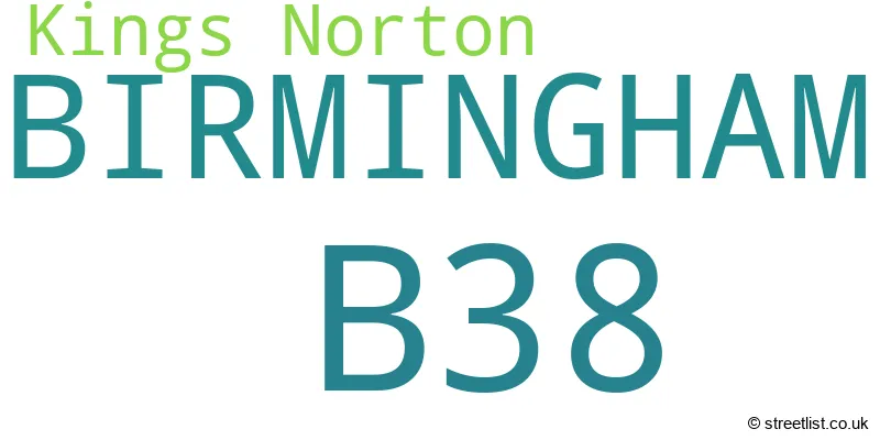 A word cloud for the B38 postcode