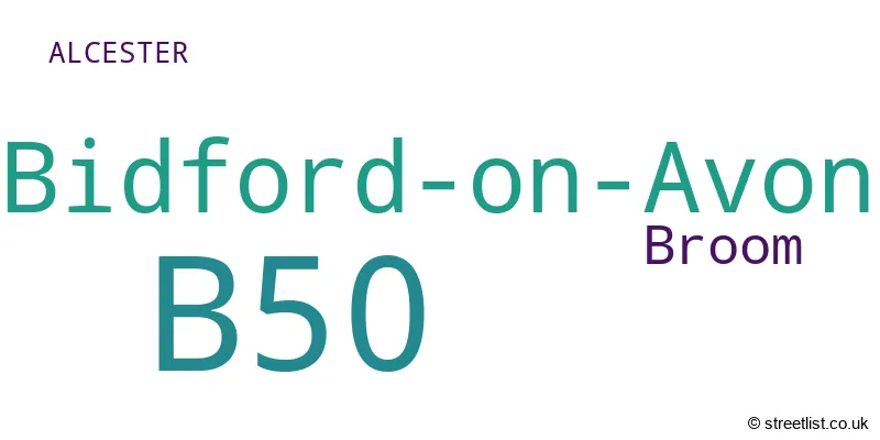 A word cloud for the B50 postcode