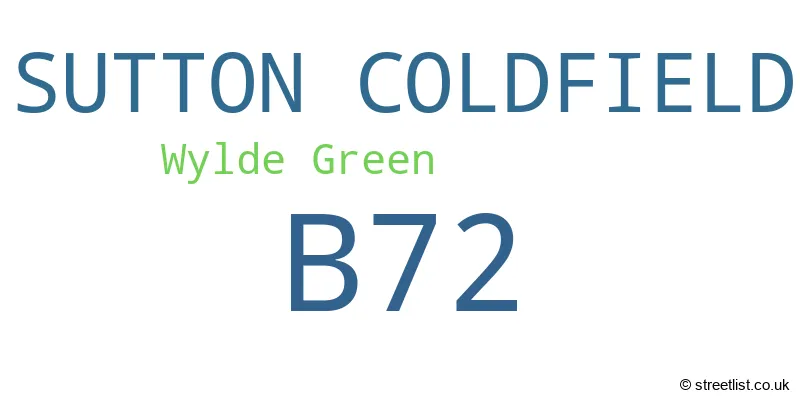 A word cloud for the B72 postcode