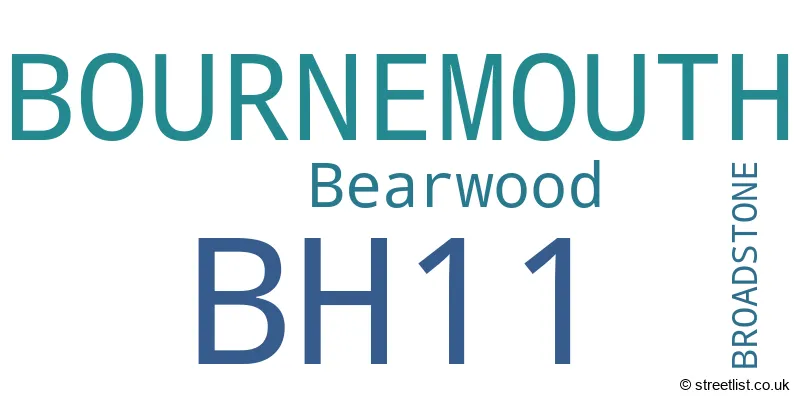 A word cloud for the BH11 postcode
