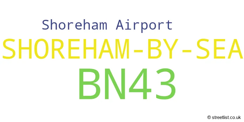 A word cloud for the BN43 postcode