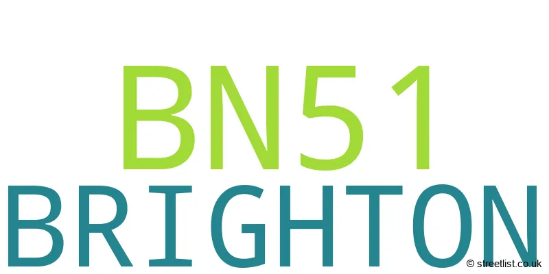 A word cloud for the BN51 postcode